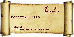 Bereczk Lilla névjegykártya